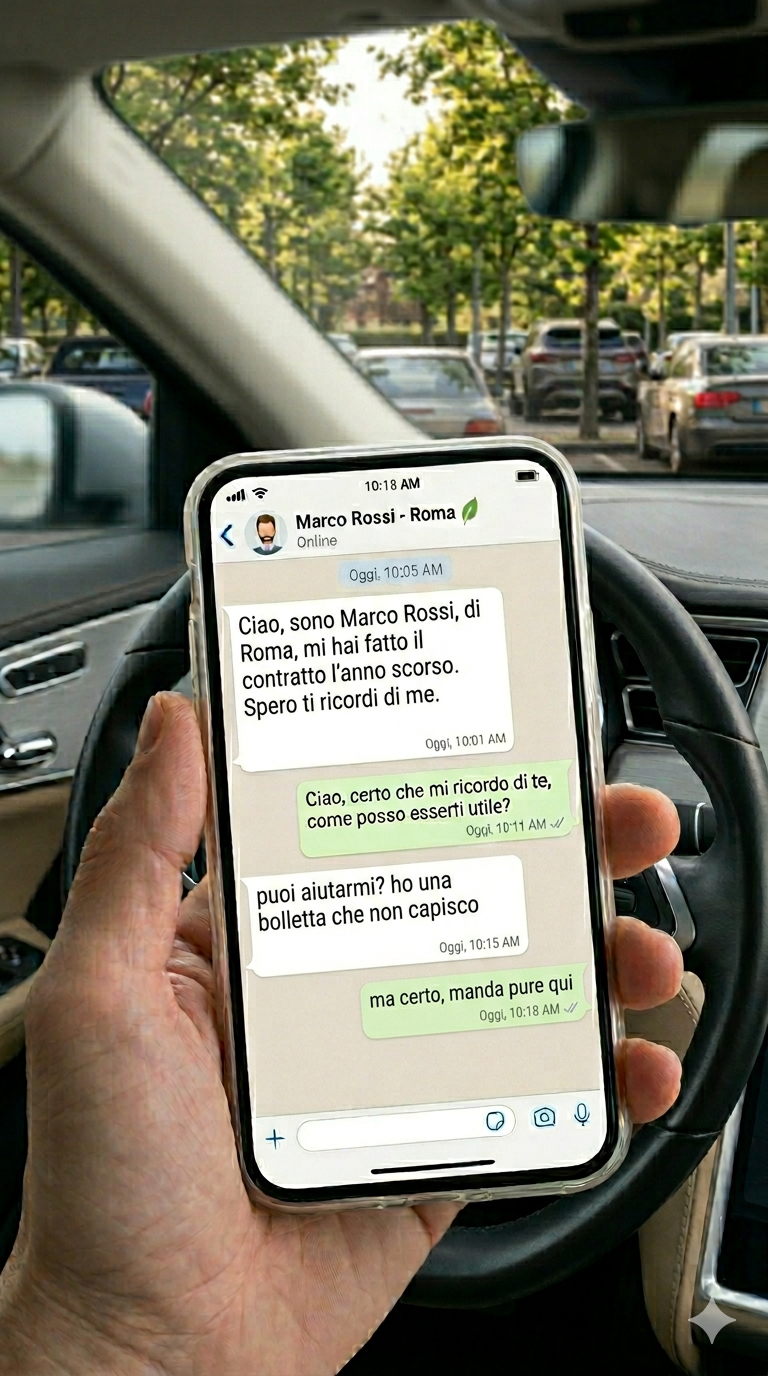 Assistenza diretta WhatsApp per gestione pratiche energia e telefonia